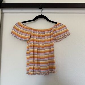 Billabong Multicolor Striped Women’s Top Medium Colorful Summer Beach Orange